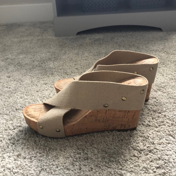 Lucky Brand Shoes - *SOLD* Lucky Brand Nude Wedges